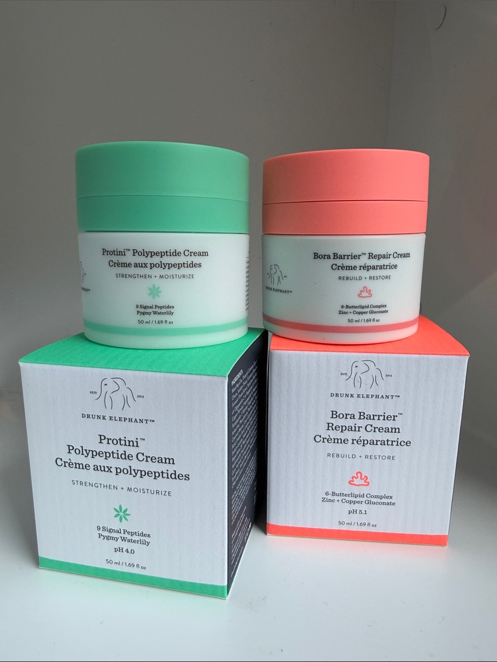 NIB/ NWT Drunk Elephant Protini Polypeptide & Bora Barrier Cream Duo